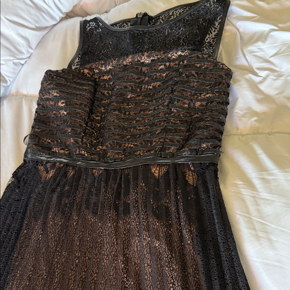 Nikibiki Black and Nude Strapless Lace Evening Dress